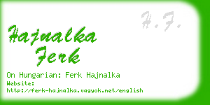 hajnalka ferk business card